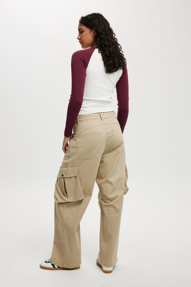 Cotton On Cody Baggy Cargo Pant Taupe
