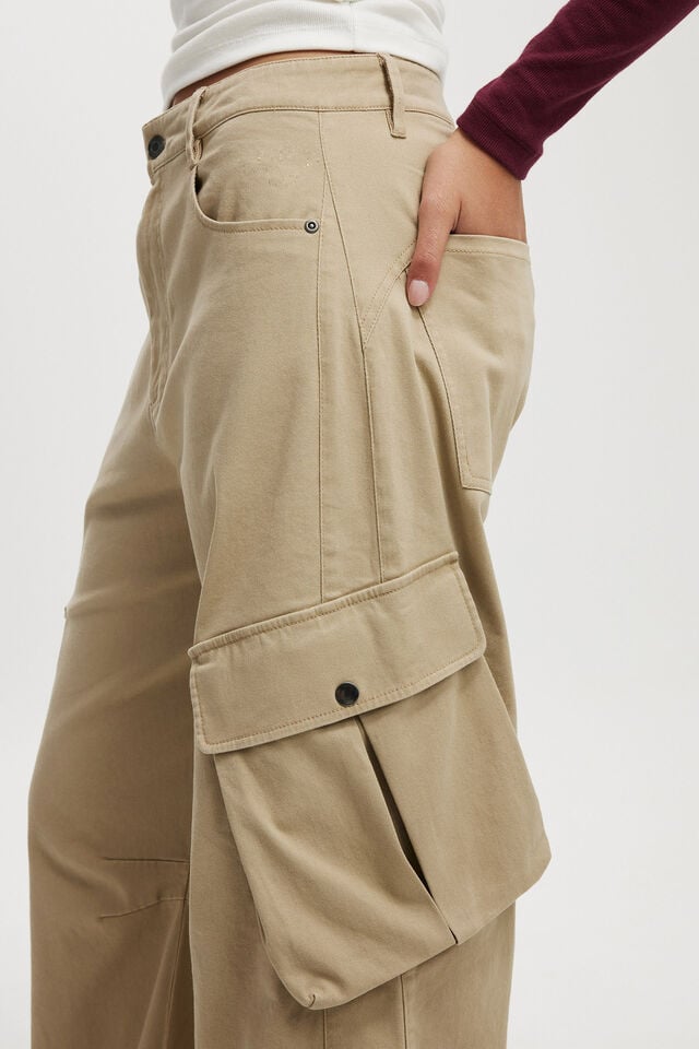 Cotton On Cody Baggy Cargo Pant Taupe