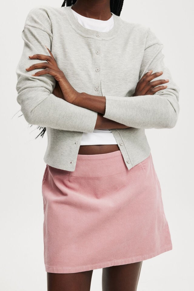 Cotton On Cord Mini Skirt Vintage Rose
