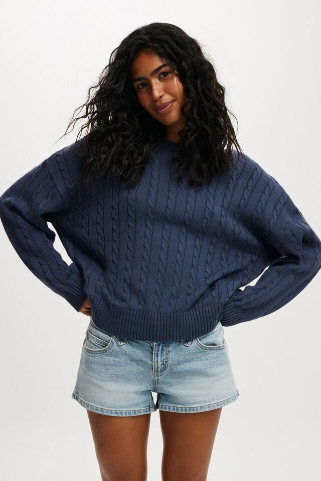 cotton on Cotton Crew Neck Sweater collegiate navy