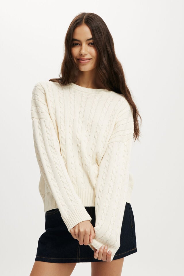 cotton on Cotton Crew Neck Sweater porcelain