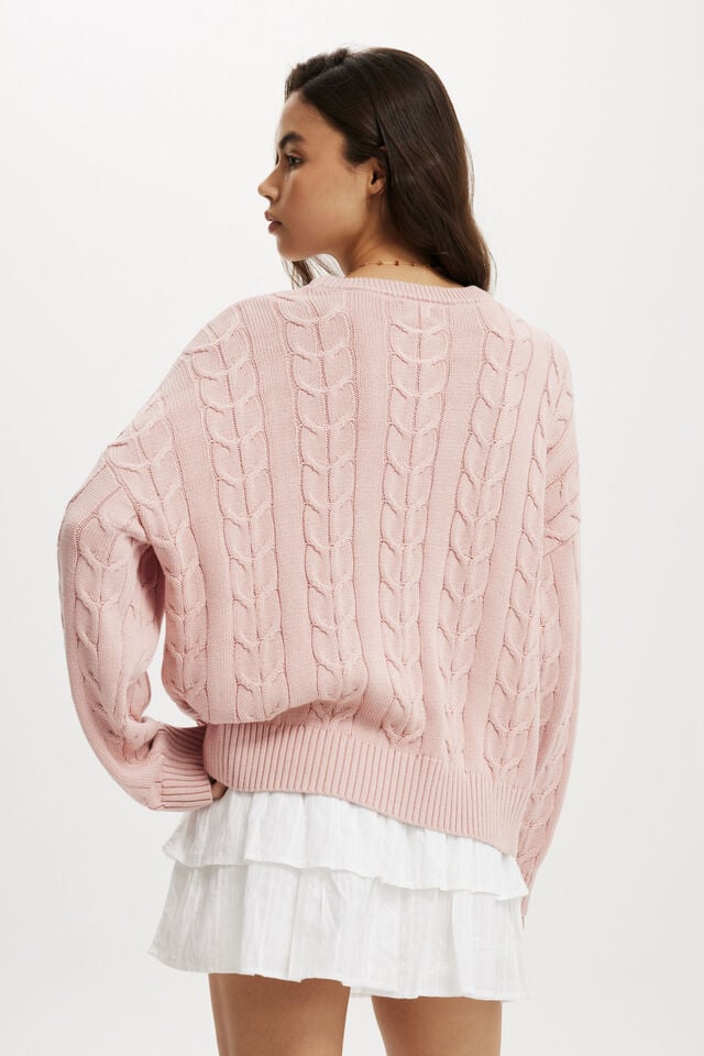 Cotton On Cotton Crew Neck Sweater Soft Pink