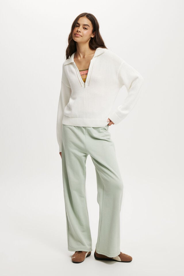 Cotton On Cotton Half Zip Collar Pullover White