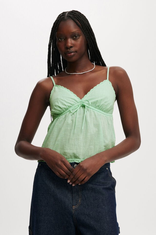 cotton on Cotton Lace Cami fresh aqua