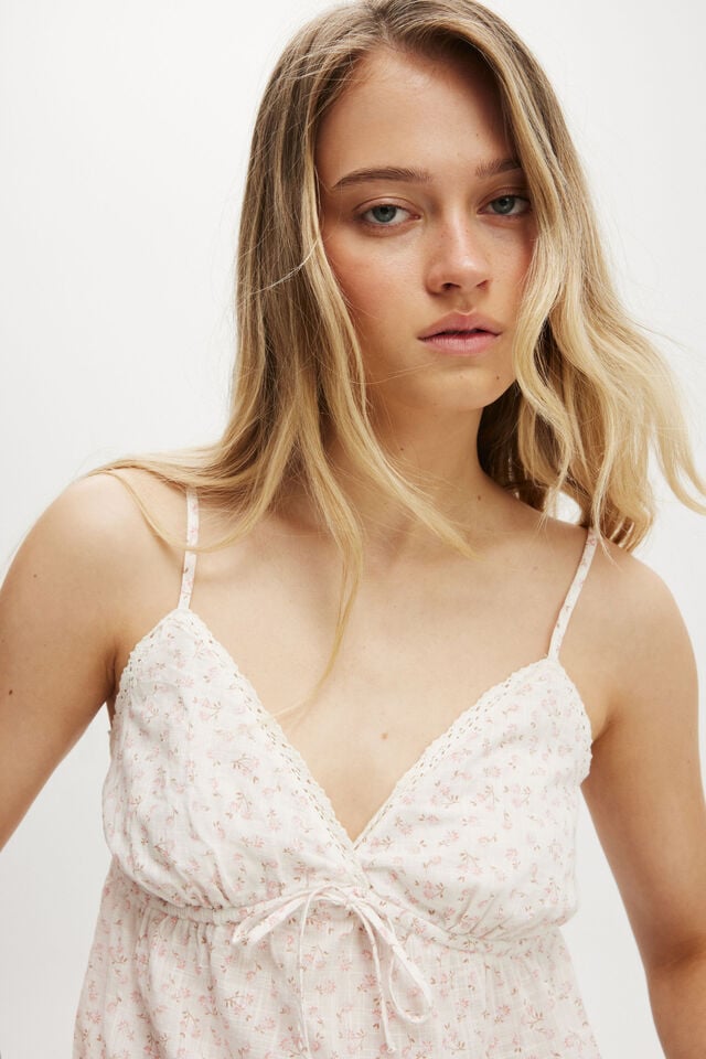 Cotton On Cotton Lace Cami Kristen Daisy Peach