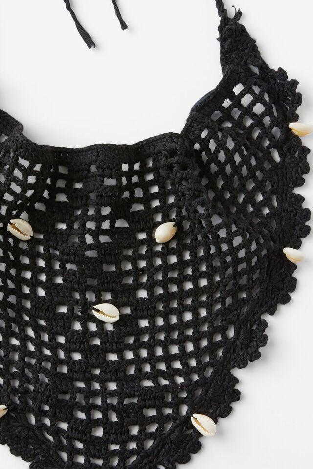 Cotton On Crochet Bandana Black/shell