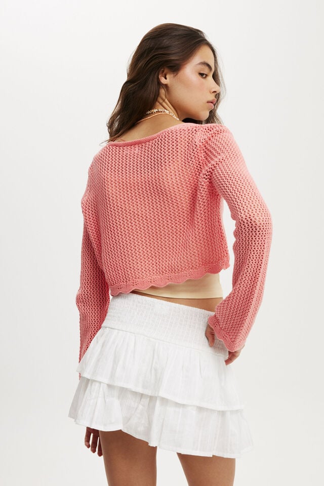 Cotton On Crochet Scallop Cardigan Nectarine