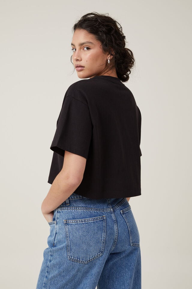 Cotton On Cropped Boxy Tee Black