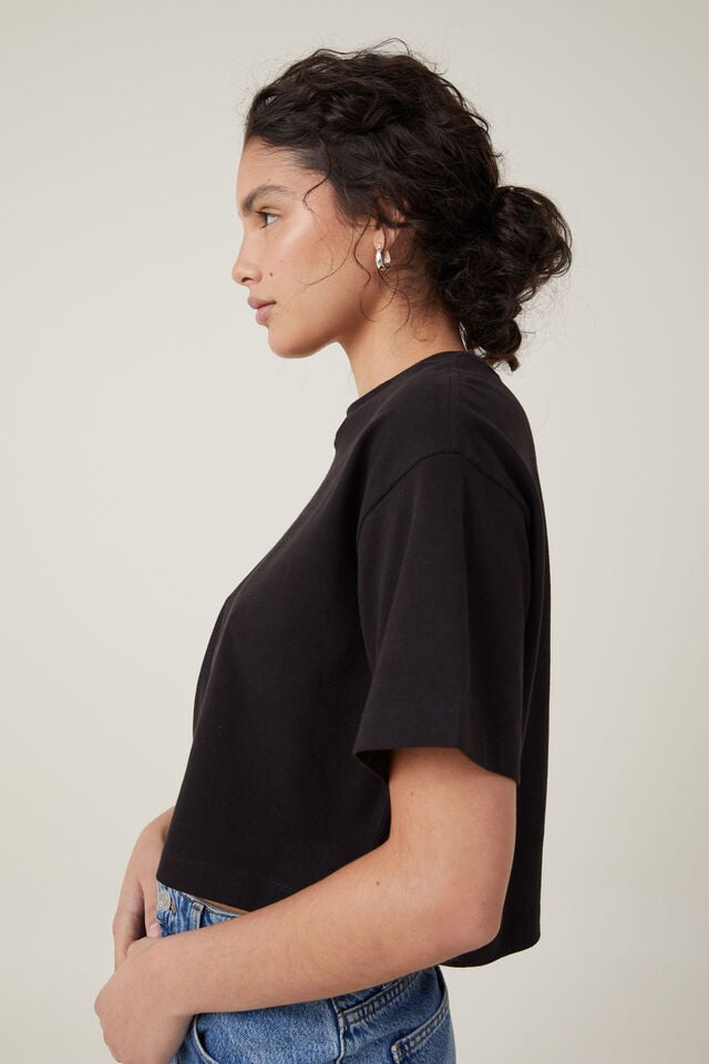 Cotton On Cropped Boxy Tee Black