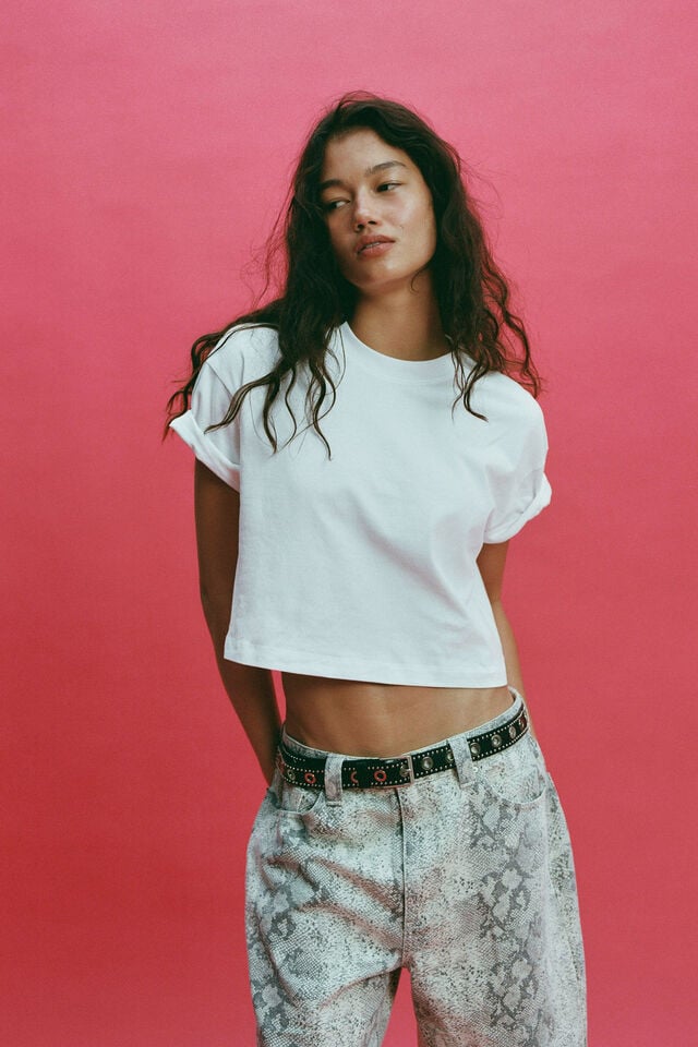 Cotton On Cropped Boxy Tee White