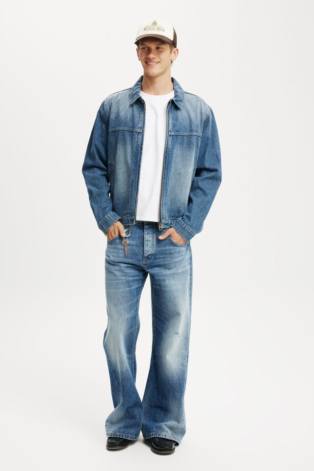 Cotton On Cropped Denim Jacket Muse Blue