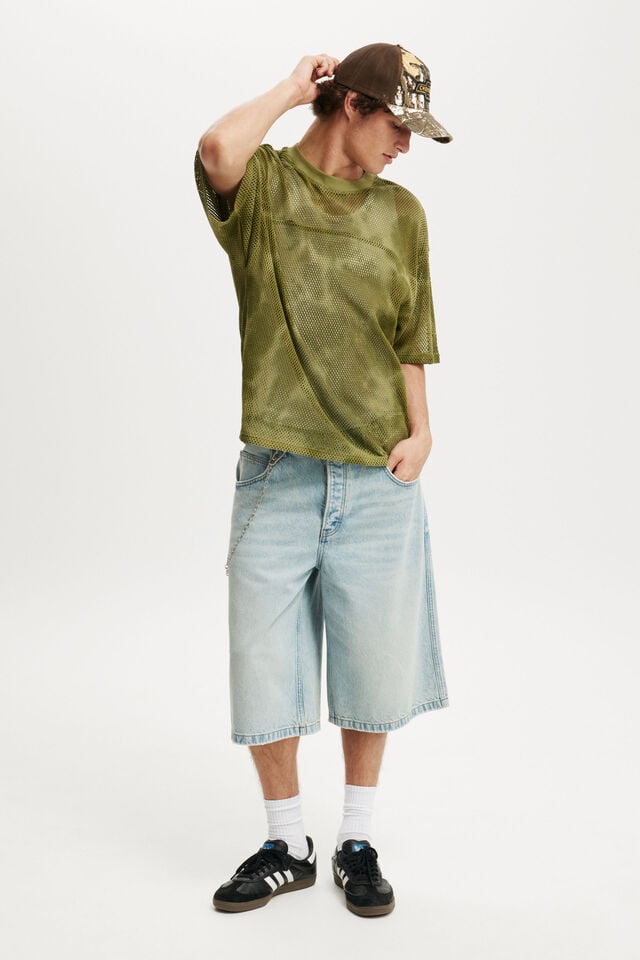 Cotton On Cropped Fit Knitted Jersey Olive Tie Dye
