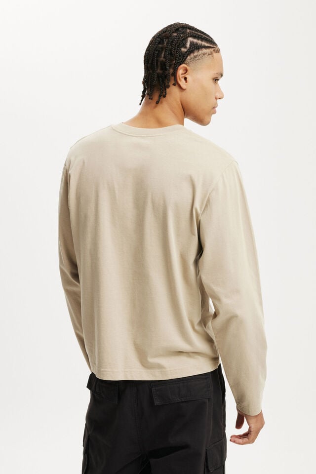 Cotton On Cropped Fit Long Sleeve Gravel Stone