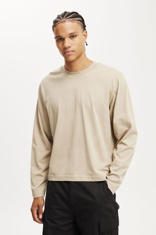 cotton on Cropped Fit Long Sleeve gravel stone