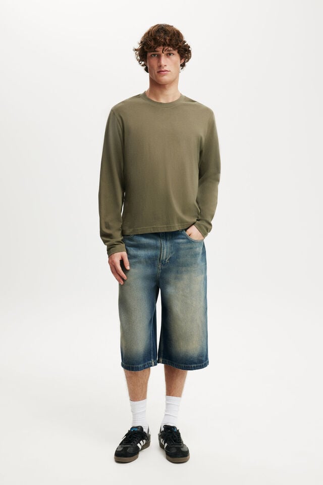 Cotton On Cropped Fit Long Sleeve Military