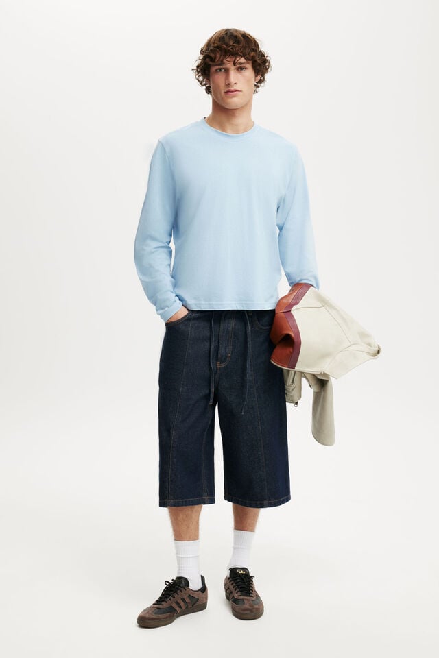 Cotton On Cropped Fit Long Sleeve Pearl Blue