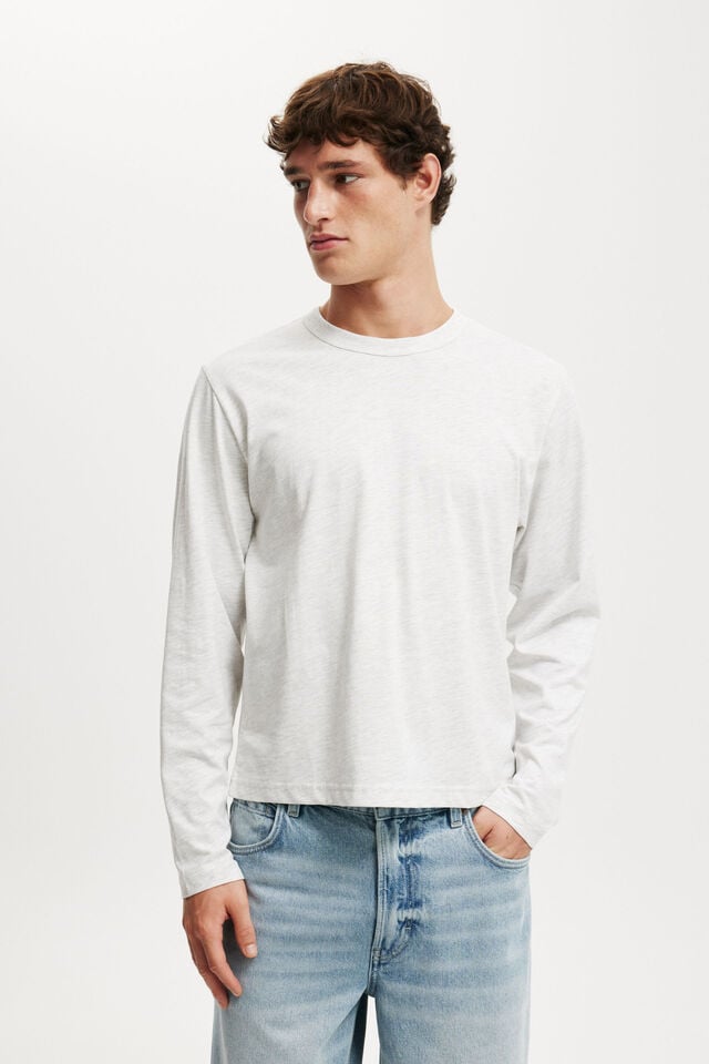 Cotton On Cropped Fit Long Sleeve White Marle