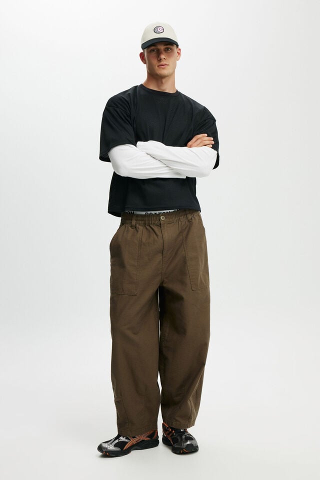 Cotton On Cropped Fit Mesh T-Shirt Black