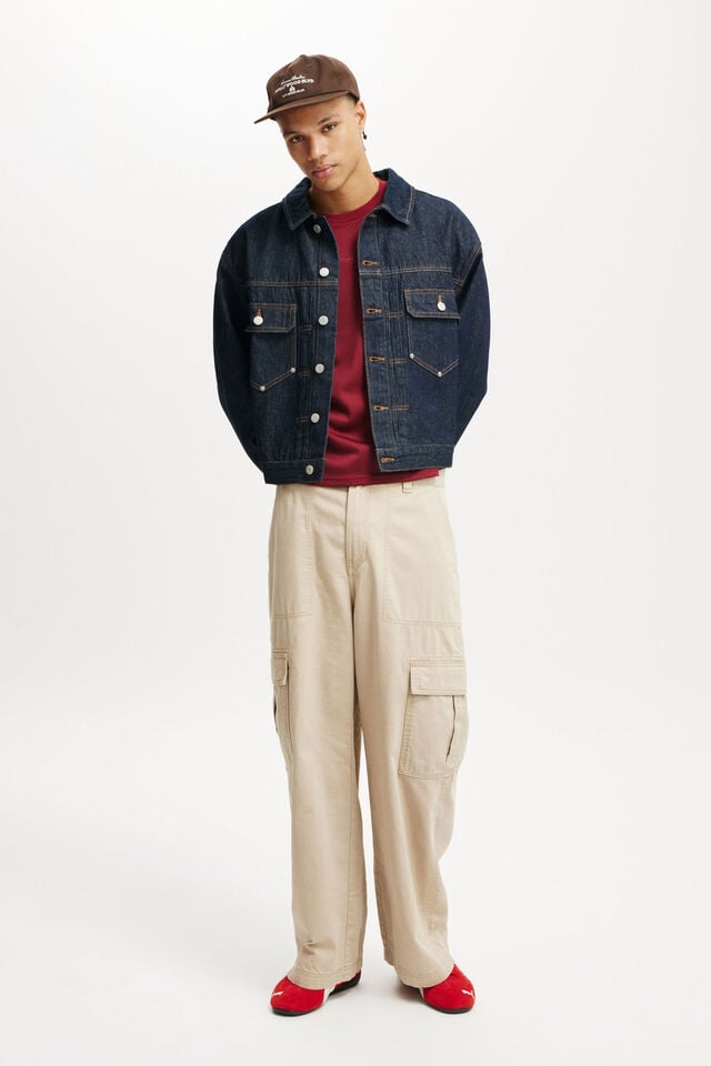 Cotton On Cropped Fit Mesh T-Shirt Crimson