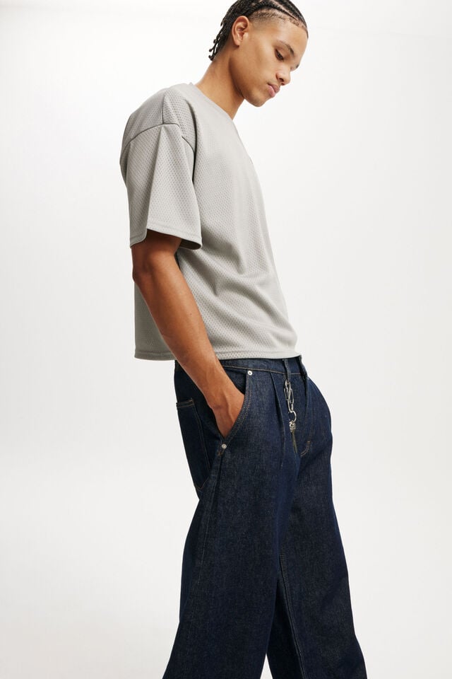 Cotton On Cropped Fit Mesh T-Shirt Overcast Grey