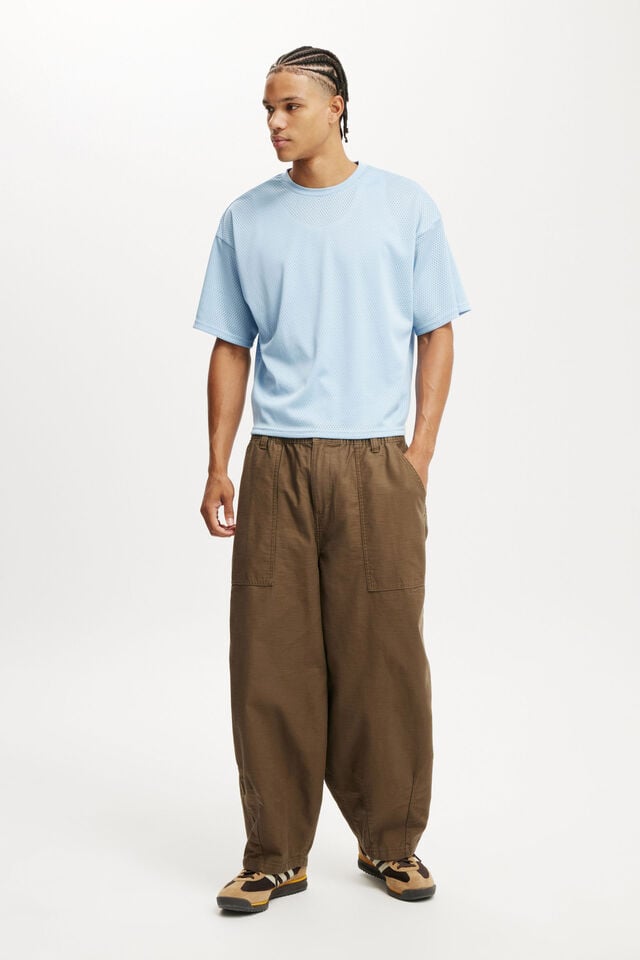 Cotton On Cropped Fit Mesh T-Shirt Pearl Blue