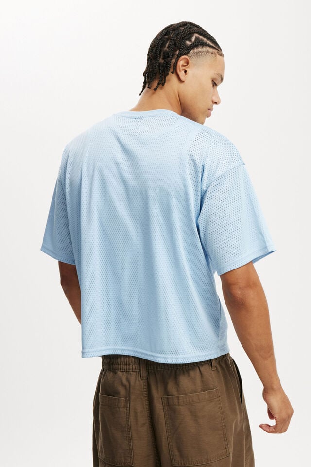 Cotton On Cropped Fit Mesh T-Shirt Pearl Blue