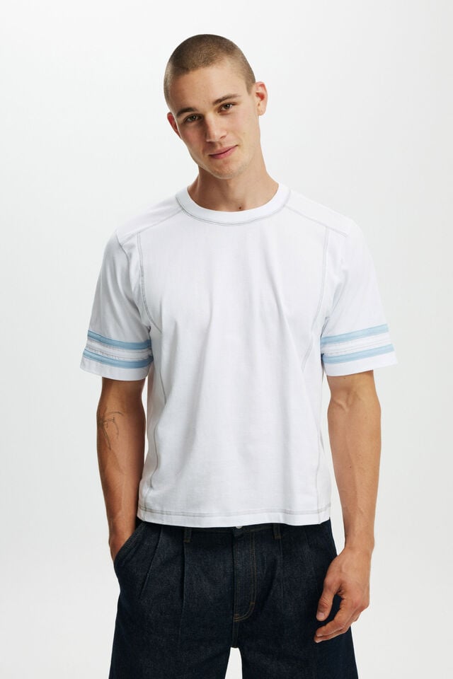 cotton on Cropped Fit Panel T-Shirt white