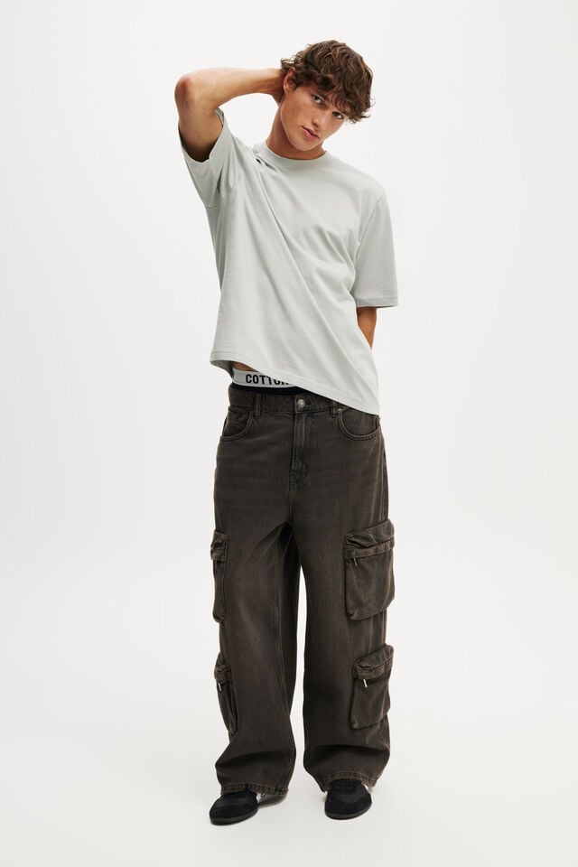 Cotton On Cropped Fit T-Shirt Blue Haze