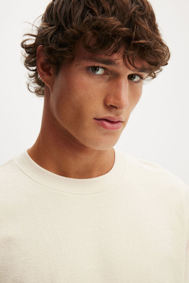 Cotton On Cropped Fit T-Shirt Ecru Terry