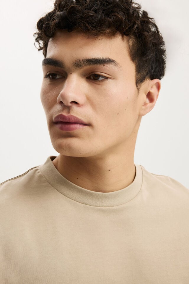 Cotton On Cropped Fit T-Shirt Gravel Stone