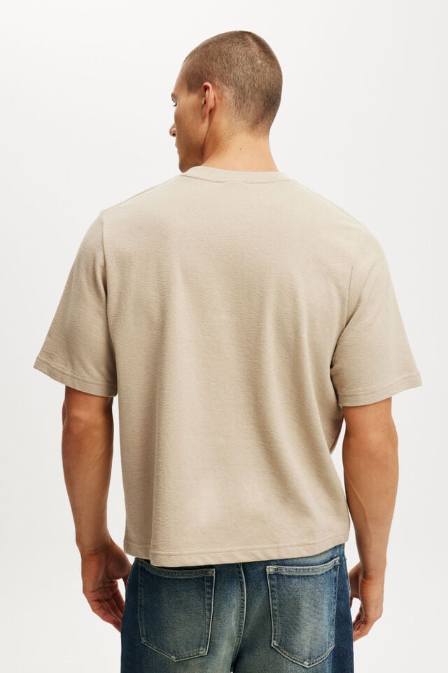 Cotton On Cropped Fit T-Shirt Gravel Stone Terry