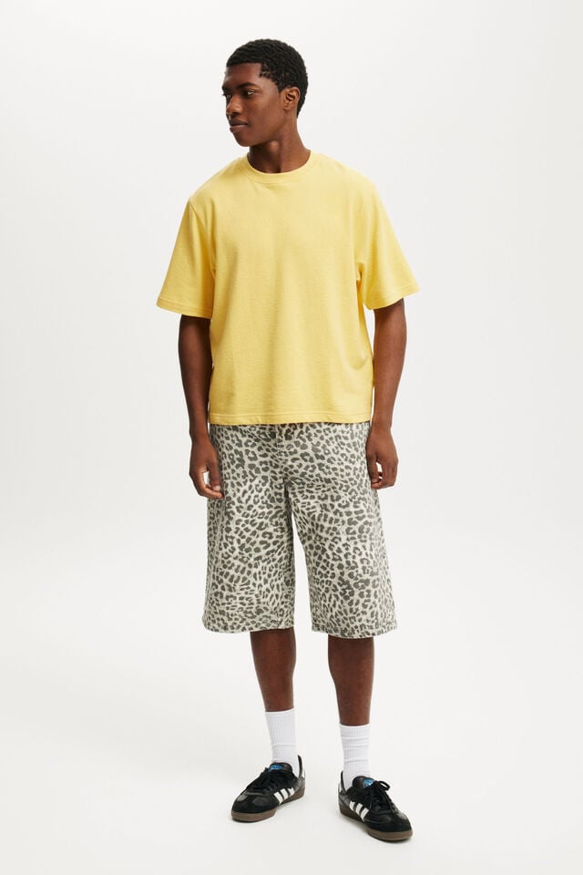 Cotton On Cropped Fit T-Shirt Sunray Yellow Terry