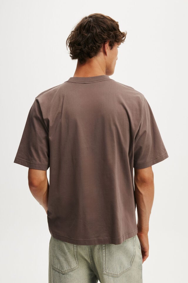 Cotton On Cropped Fit T-Shirt Washed Chocolate