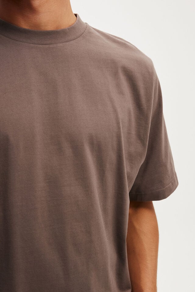 Cotton On Cropped Fit T-Shirt Washed Chocolate