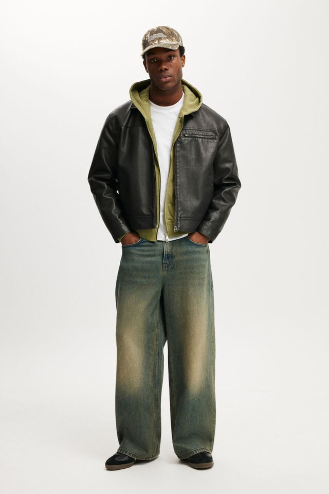 Cotton On Cropped Zip Up Hoodie Grass Green