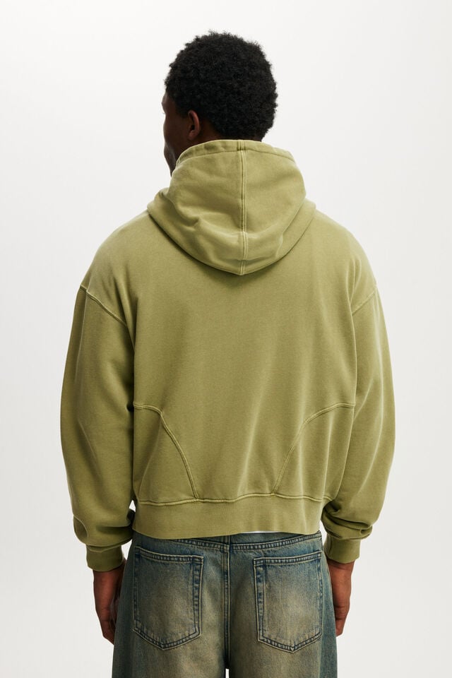 Cotton On Cropped Zip Up Hoodie Grass Green