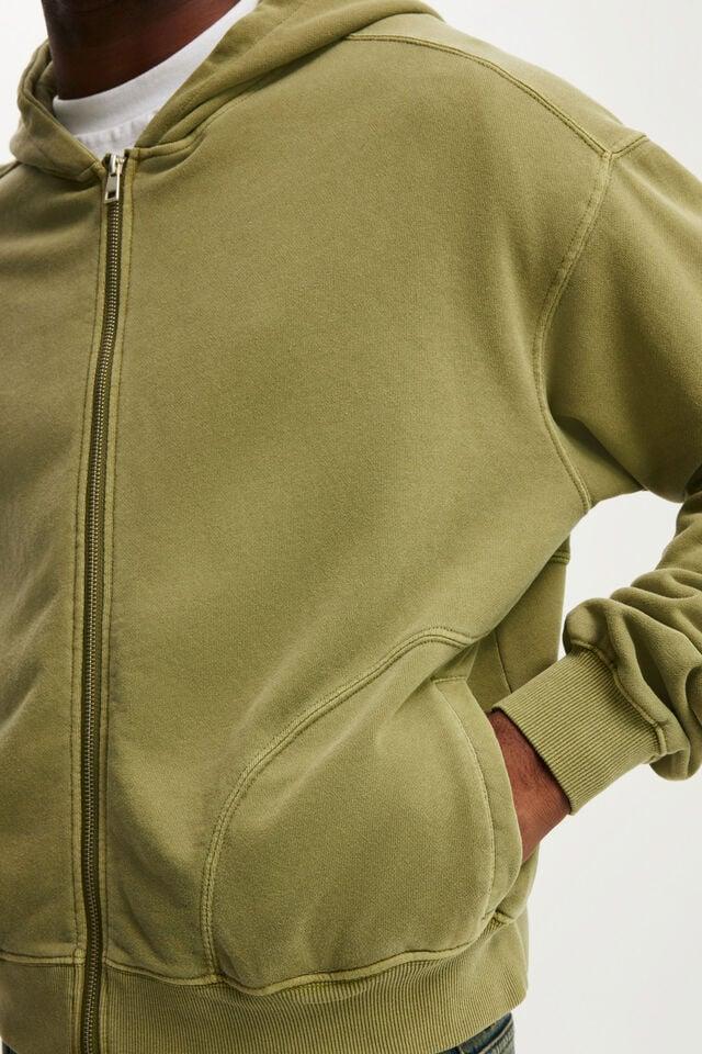 Cotton On Cropped Zip Up Hoodie Grass Green