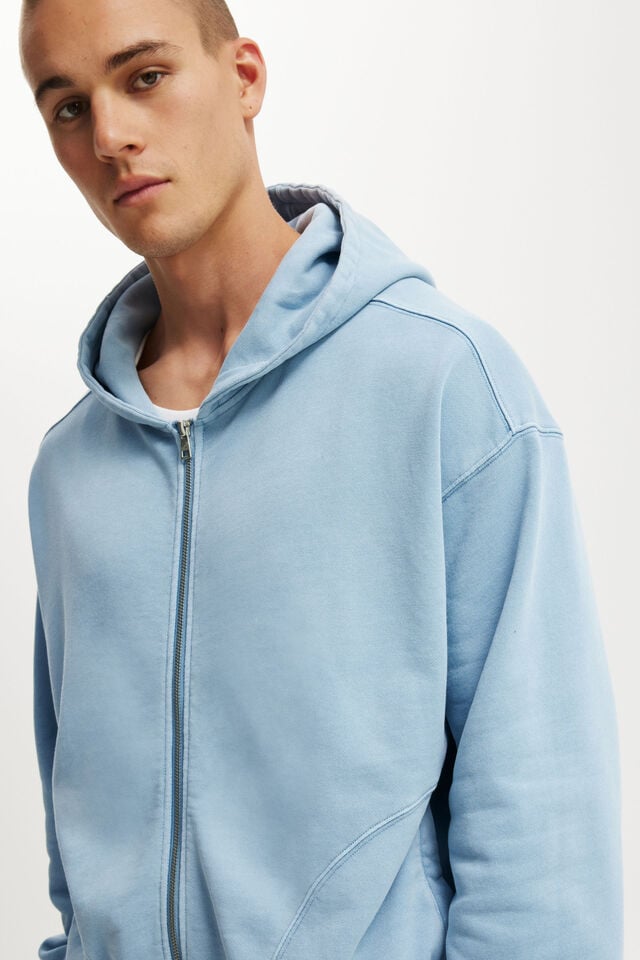 Cotton On Cropped Zip Up Hoodie Pearl Blue