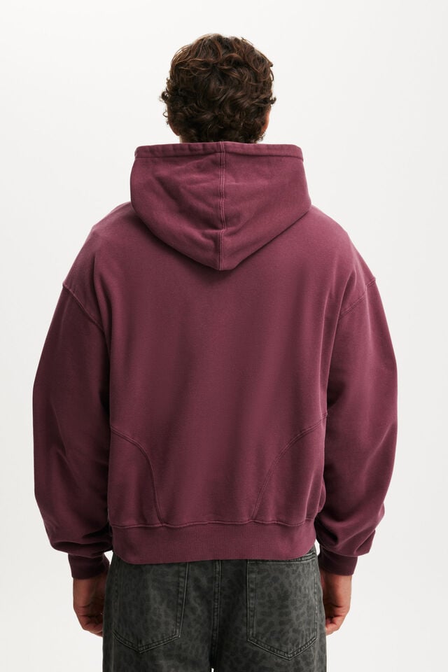 Cotton On Cropped Zip Up Hoodie Velvet Plum