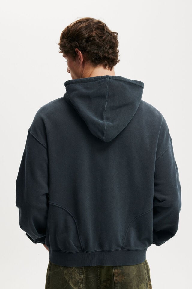 Cotton On Cropped Zip Up Hoodie Washed Black