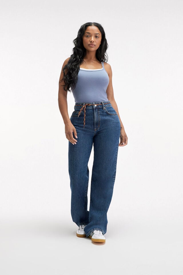 cotton on Curvy 91 Straight Jean arabella blue