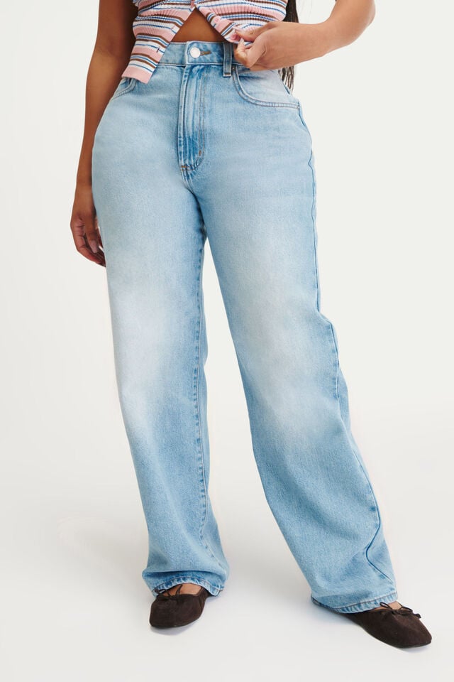 Cotton On Curvy 91 Straight Jean Rush Blue