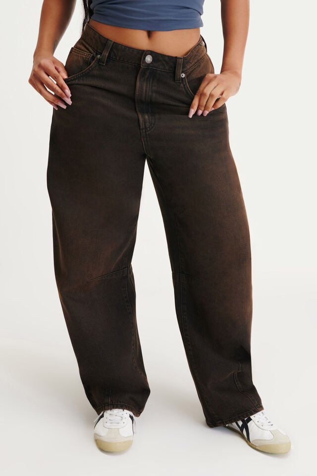 Cotton On Curvy Barrel Jean Dune Black
