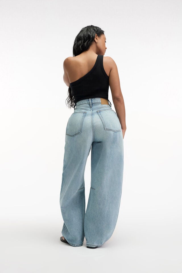 Cotton On Curvy Barrel Jean Rush Blue