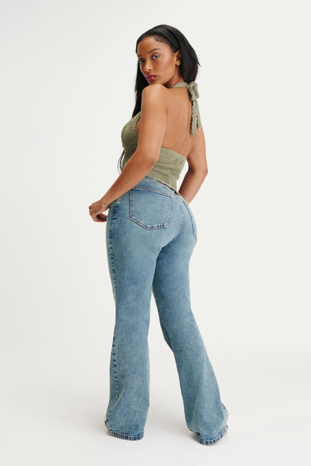 Cotton On Curvy Flare Jean Mia Blue