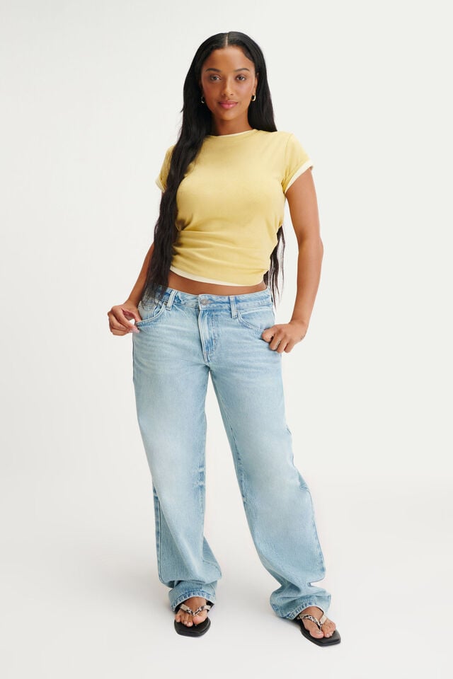 cotton on Curvy Low Rise Straight Jean malibu blue