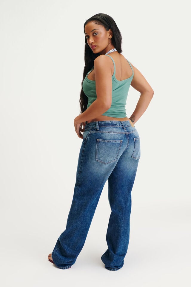 Cotton On Curvy Low Rise Straight Jean River Blue