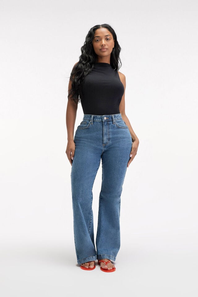 Cotton On Curvy Stretch Bootcut Jean Sea Blue