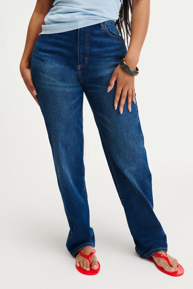 Cotton On Curvy Stretch Straight Jean Mandy Blue