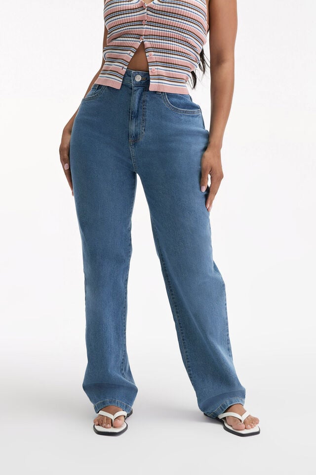 Cotton On Curvy Stretch Straight Jean Seaside Blue